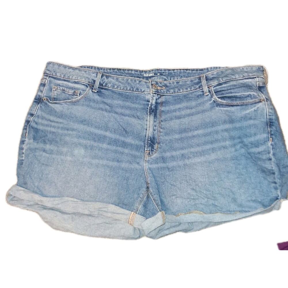Old Navy Boyfriend Denim Jean Shorts Mid Rise Cuffed size 22